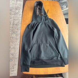 Volcom Black Hoodie with Leopard Print Lining